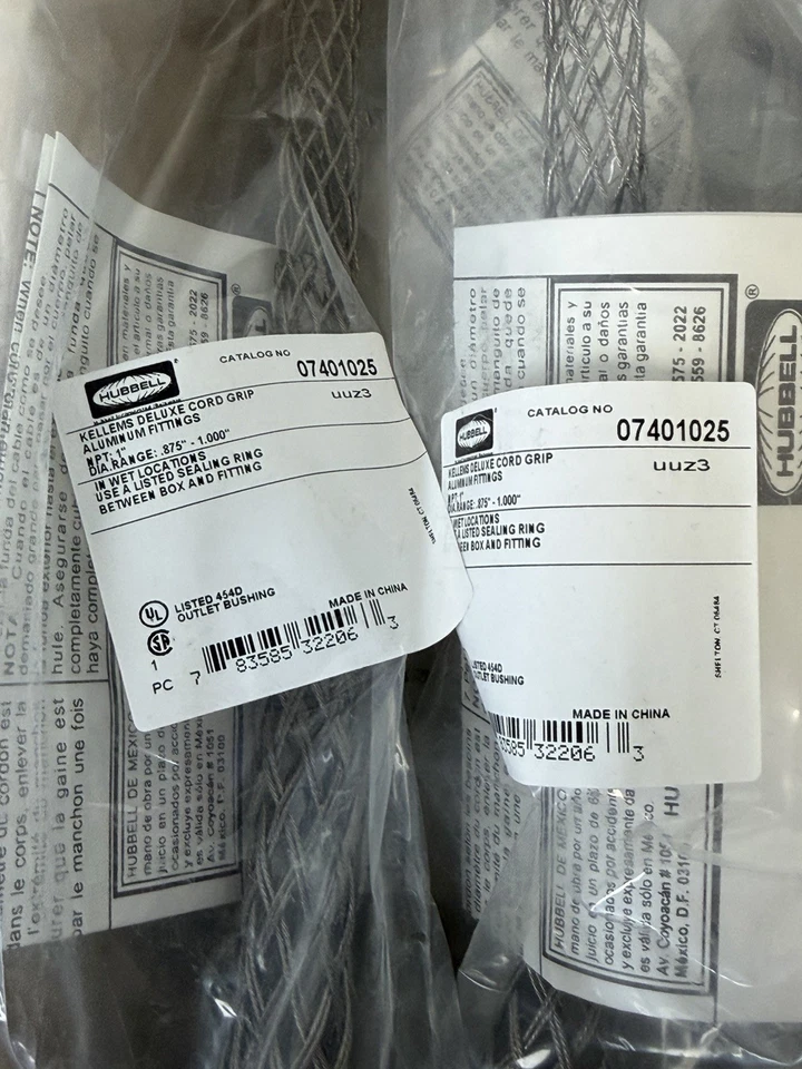 BOX OF 5 NEW HUBBELL 07401025 KELLEMS DELUXE CORD GRIPS NPT: 1'' - Image 3 of 3