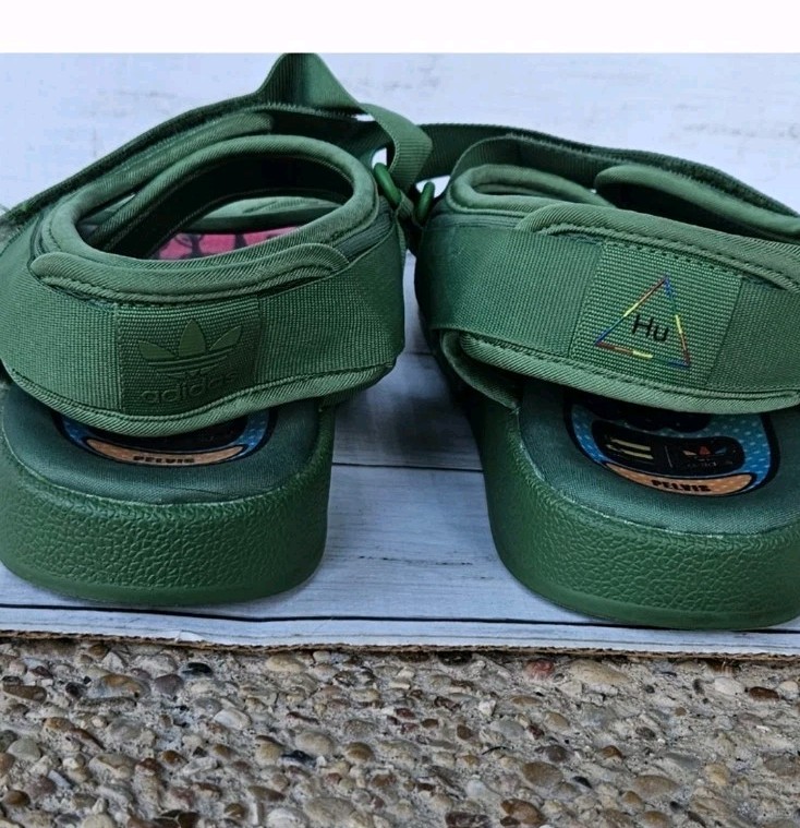 Pharrell x adidas Adilette 2.0 Sandals Hu Tribe Green Mesh Band Sz  8 Streetwear Adidas x Pharrell Williams Adilette 2.0  main image 4