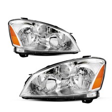 Pair Headlights For 20052006 Nissan Altima Sedan Halogen Chrome Lamps Assembly Pair Headlights For 20052006 Nissan Altima Sedan Halogen Chrome Lamps Assembly