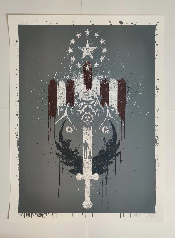 Litografía firmada por Fallout "Epic Story" Giclee por Michael Dee LE #211/250 rara Foto 2 de 4