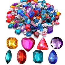 110pcs Self Adhesive Craft Jewels Jumbo Bling Crystal Gem Stickers Assorted S...