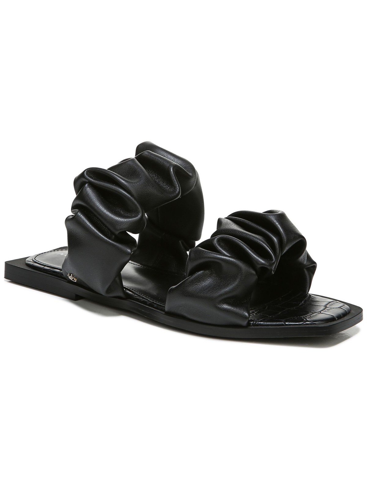 CIRCUS BY SAM EDELMAN Womens Black Croc Iggy Slip On Slide Sandals Shoes 6 M