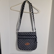 Vera Bradley OSU Blue White Floral Quilted Crossbody Bag Zip Adjustable Strap