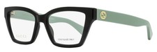 Gucci Squared Cat-Eye Eyeglasses GG1715O 004 Black/Green 53mm