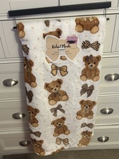 50x60 Bear  Bow Plush Blanket Throw. NWT