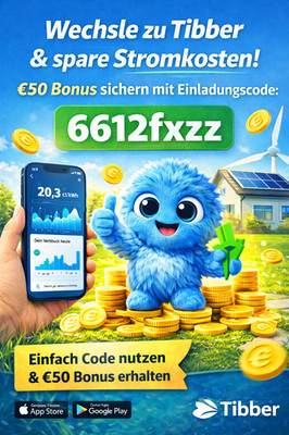    50 Strom-Bonus sichern   Tibber Ökostrom mit Einladungscode / Code: 6612fxzz
