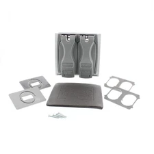 Two Gang Universal Flip-Lid Weatherproof Receptacle Cover Die Cast Zinc 2CCU