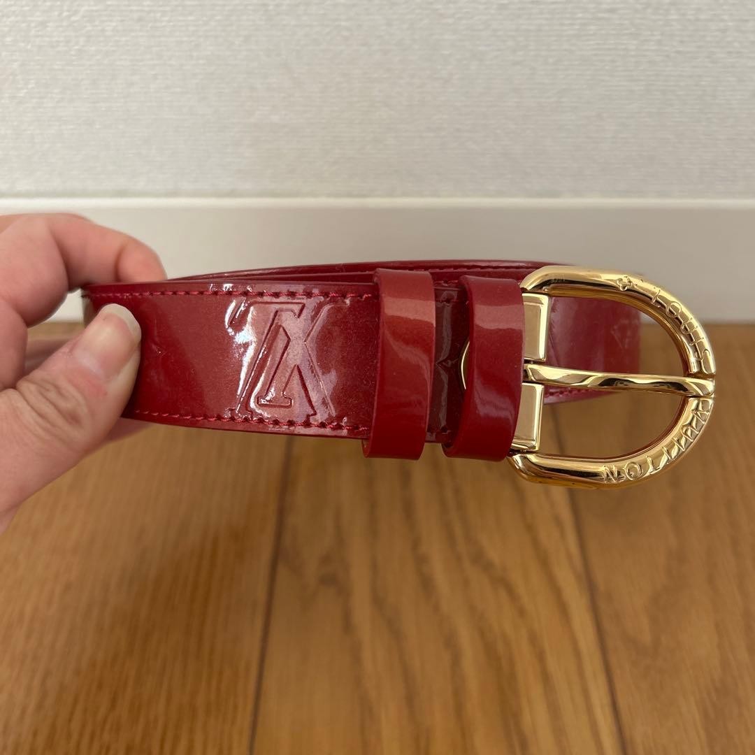 Louis Vuitton Authentic Monogram Vernis Belt Color Red  display picture 1