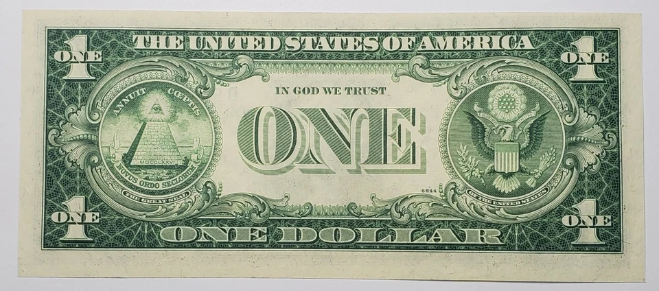 GEM Uncirculated 1935 H $1 Blue Seal Note, with "In God We Trust" on the Back - Image 2 of 2