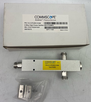CommScope Andrew Passive S-2 CPUSE-H-Ni6 2-Way High Power Splitter 555-2700MHz