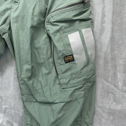 G-Star Raw Pants Men's size 32x31 flight cargo relaxed tapered cuffed green - Picture 13 of 19