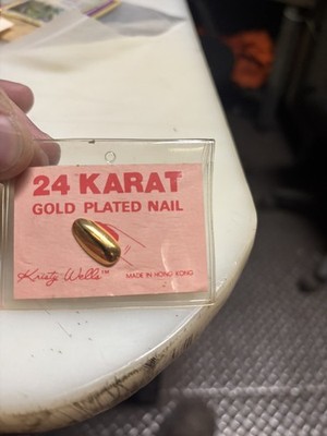 Gold Nail Tip, 18 Kt., Gold Tone, Sealed In Pkg