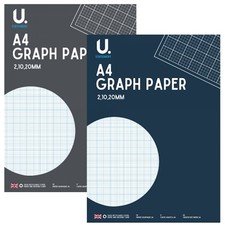 A4 Graph Paper - School Grid Page Squared Notepad Maths Kids Single Book Home