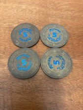 4  RIVIERA  CASINO LAS VEGAS $5.00 NCV  No Cash Value Gambling Poker Game Chips