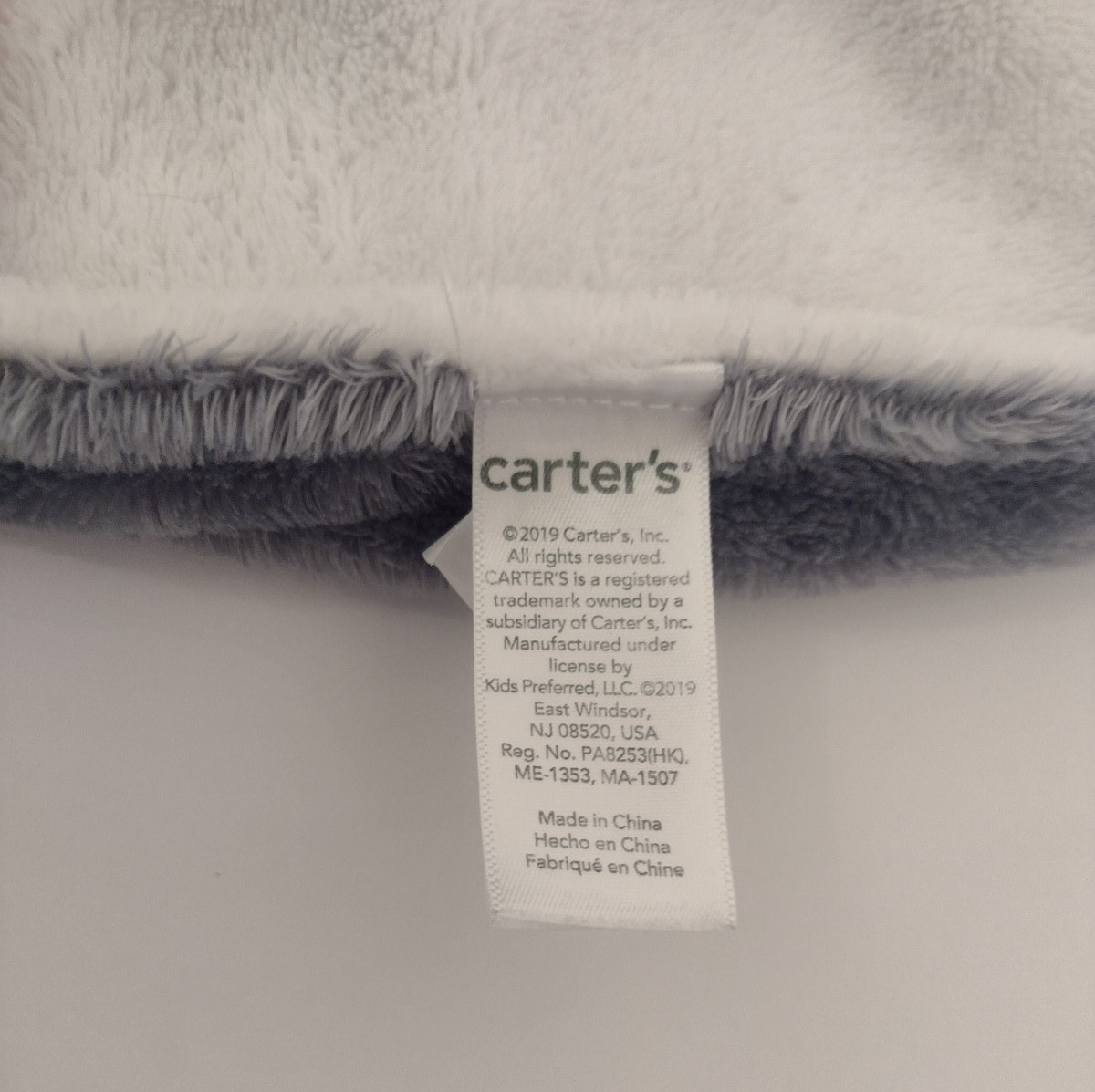 Carters Gray Panda Bear Security Blanket Plush White Thick Nunu Lovey