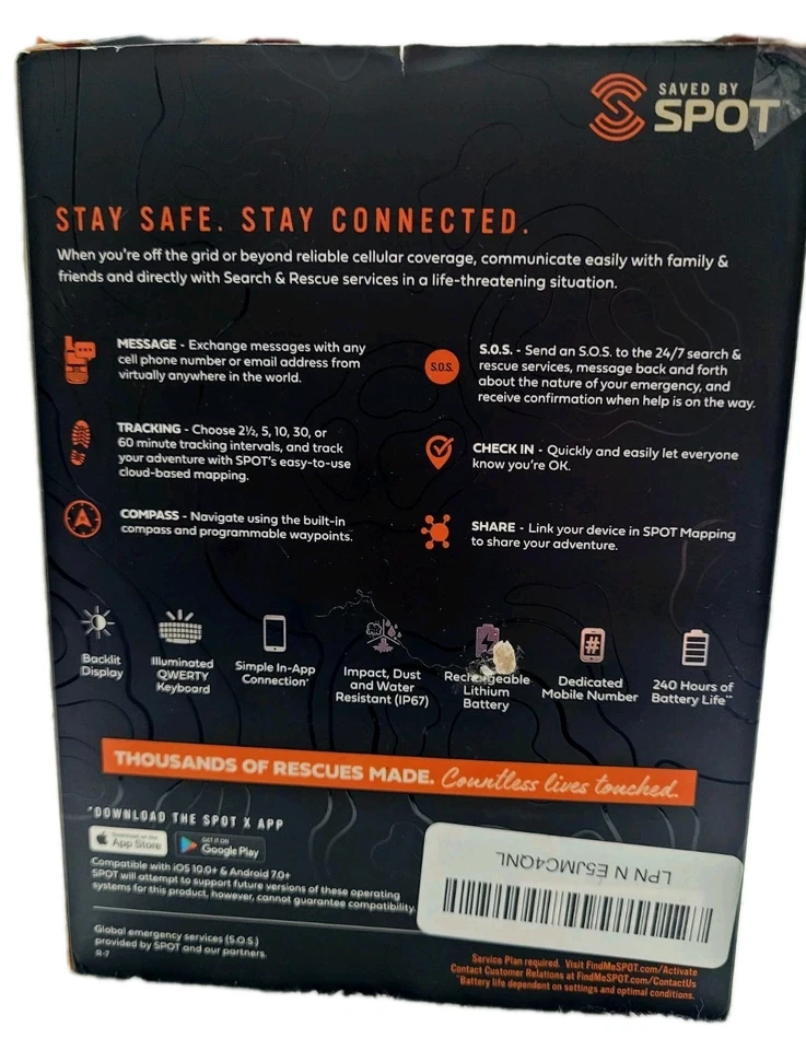 SPOT X 2-Way Satellite Messenger w/ Bluetooth – GPS SOS Device – New Open Box - Imagem 3 de 4