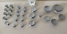 MCM Chrome Concave Drawer Pulls Cabinet Knobs 28 Vintage