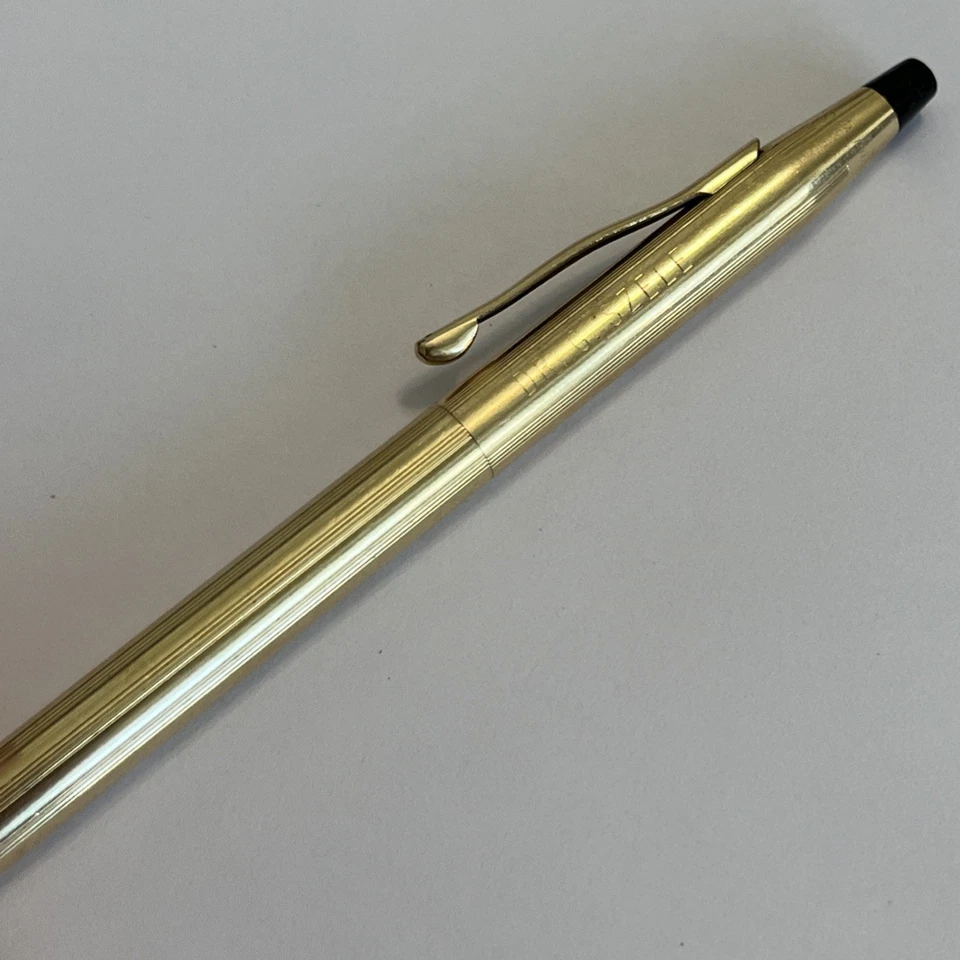 Bolígrafo vintage CROSS 1/20 14kt relleno de oro. Funcionando. Hecho en USA Foto 3 de 4