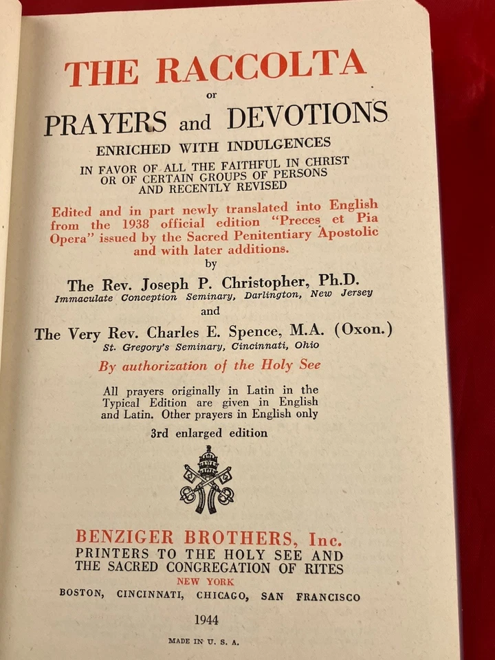 The Raccolta Collection of Indulgenced Prayers & Good Works, HC In box - Image 4 of 4