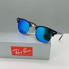 Ray-Ban RB3016 Sunglasses Dark Blue Lens, Tortoise Frame Clubmasters -New