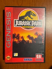 Jurassic Park (Sega Genesis, 1993) Complete w/ Box Manual Game