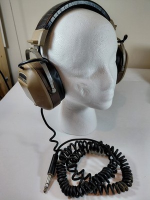 Vintage Koss K/6ALC Over-Ear Wired Headphones Tan Brown Coiled Cable 1/4'' Jack