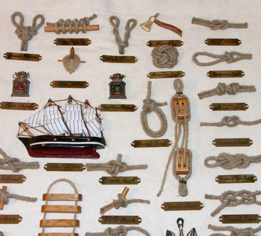 Marineros Náuticos Nudos Lona 3D Colgante de Pared Cutty Stark Barco Placas de Latón Foto 2 de 4