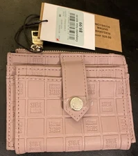 STEVE MADDEN Small Wallet Bills Coin Cards ID Tan New W Tags 6 Pockets & Zipper