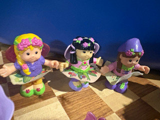 Little people fairy Figures Lot w/ White Horse & Accessories