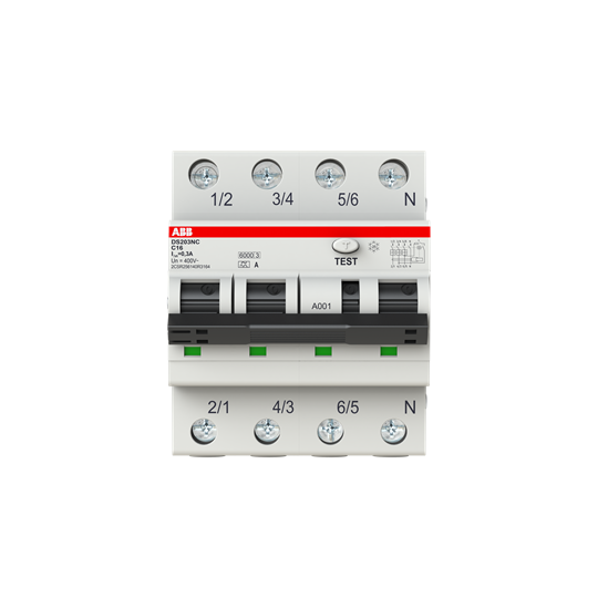 ABB DS203NCA-C16/0,3 FI/LS-Schalter 6kA, 3P+N, Typ A, C 16, 3... 2CSR256140R3164