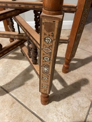 Vintage Persian Hand Hammered Moroccan Brass Coffee Tea Table