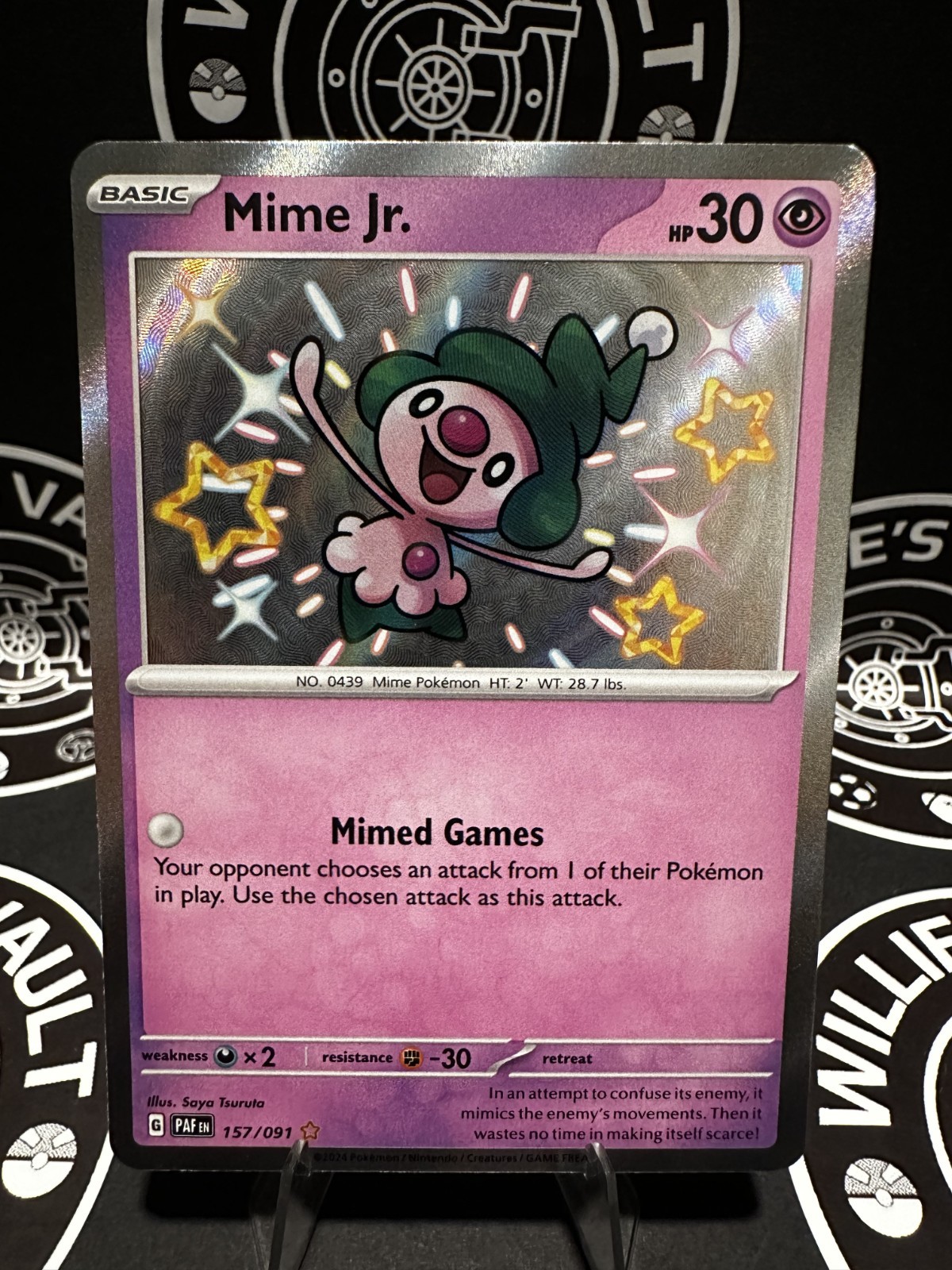 Mime Jr. 157/091 SV: Paldean Fates Holo