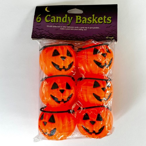 Fun World Set di 6 Mini Cesti di Caramelle Halloween Zucca Jack O Lanterna