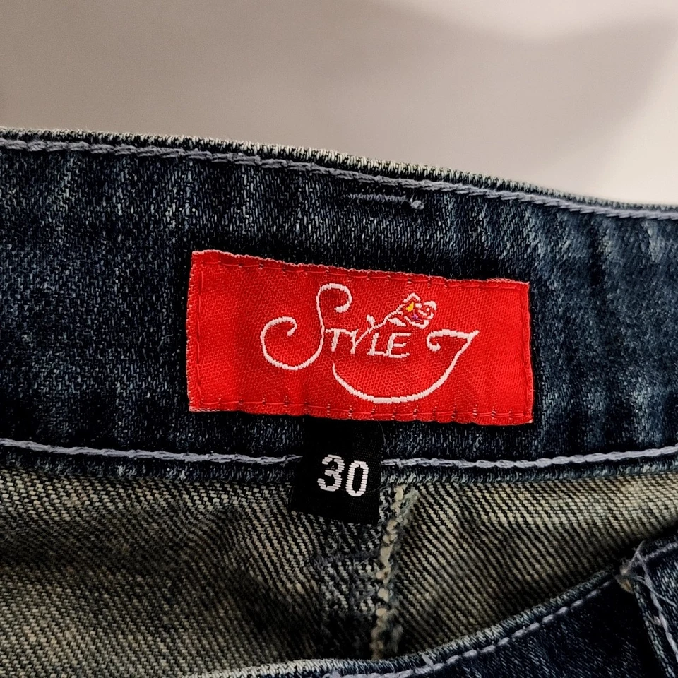 Falda vaquera estilo J para mujer talla 30 lavado medio denim línea A hasta la rodilla modesta floral Foto 3 de 4