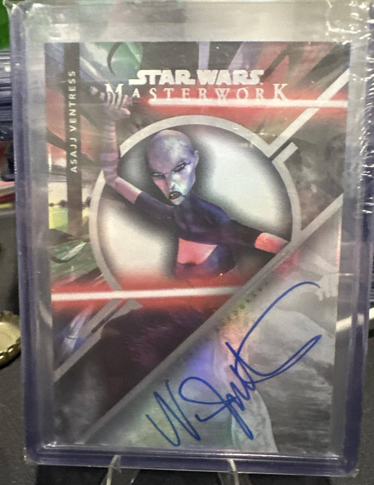 2022 Star Wars Masterwork Nika Futterman Auto Rainbow Foil /50 Asajj Ventress