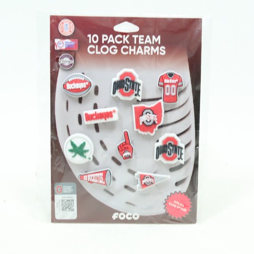 Ohio State Buckeyes NCAA Team Clog Shoe Charms - 10 Pack - Picture 3 of 5