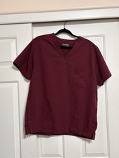 Men's M Mandala 3 Pocket Scrub Top Burgundy