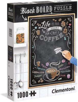 Blackboard Jigsaw Puzzle, 1000 Piece Clementoni Write On with Coffee Themed BNIB