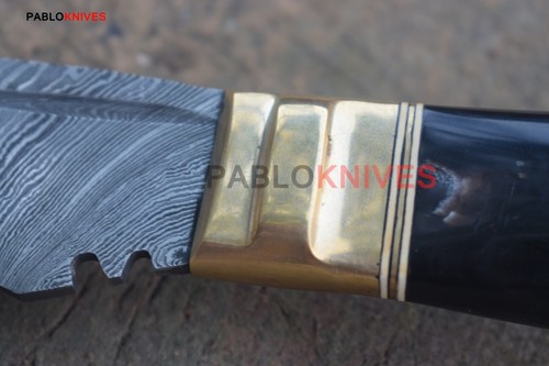18" Hand Forged Damascus Steel Hunting Kurki Knife Crown Stag Horn Handle - 第 2/7 張圖片