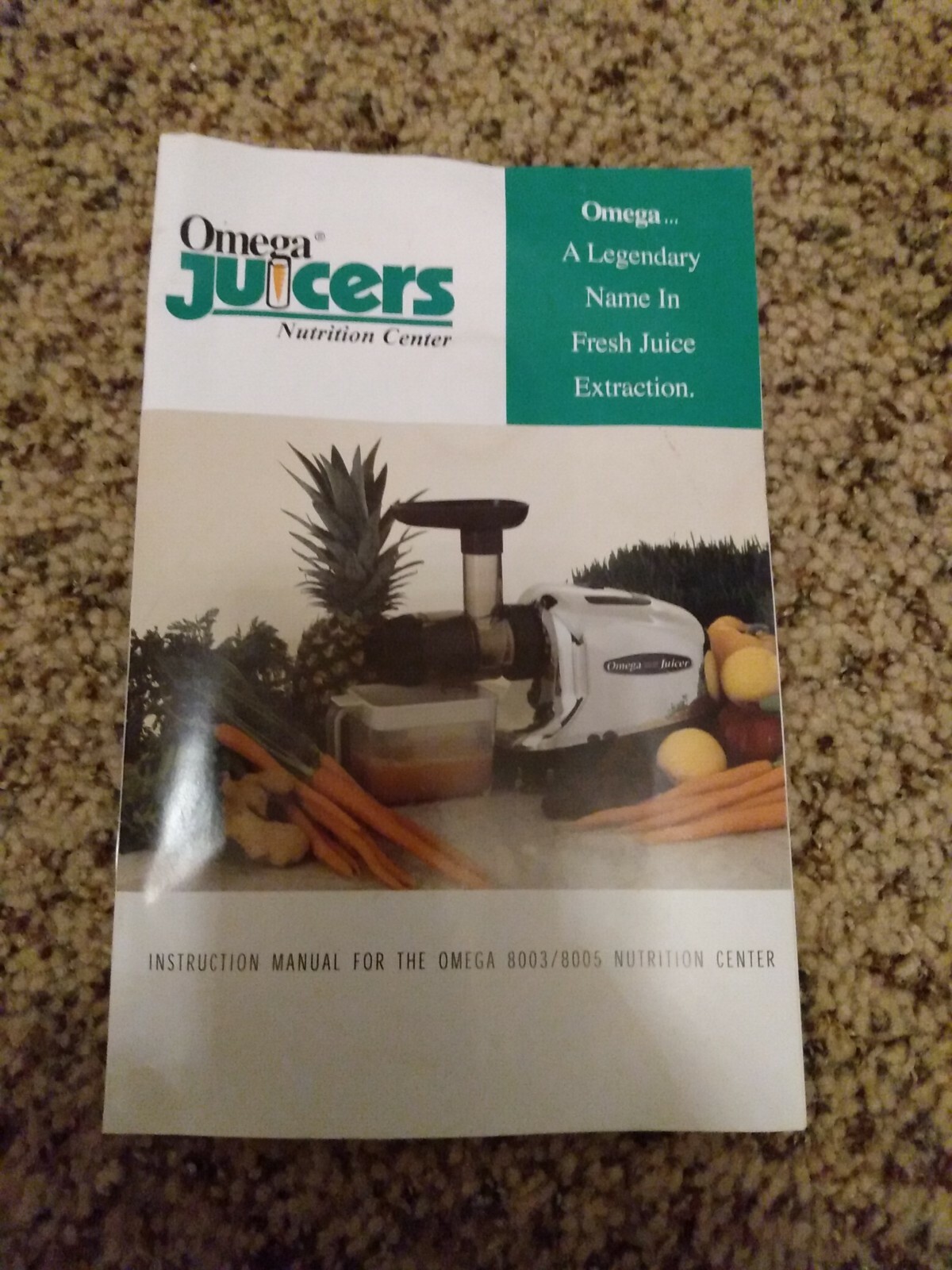 Omega Juicer 8003 8005 User Manual Instruction Book Mode eBay