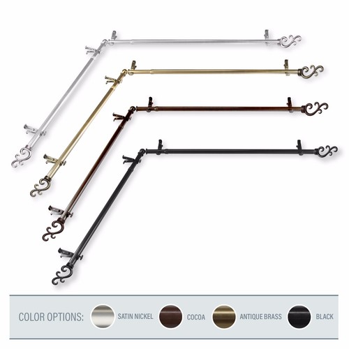 Wave Corner Window Curtain Rod 13/16”OD choose from 4 colors & 4 sizes - Picture 4 of 7