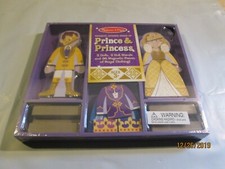 Melissa and Doug Wooden Magnetic Dress Up Prince and Princess Set
