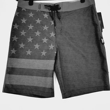 Hurley Phantom Men's Board Shorts Size 30 US Flag Black Length 20 Drawstring