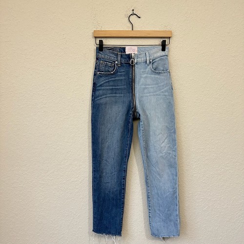Revice Yin Yang kurze Jeans Hochhaus Reißverschluss in Tokio Wash blau Gr. 26 W9111