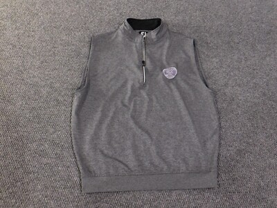 footjoy vest medium mens gray golf 1/4 zip performance advisors cup stretch
