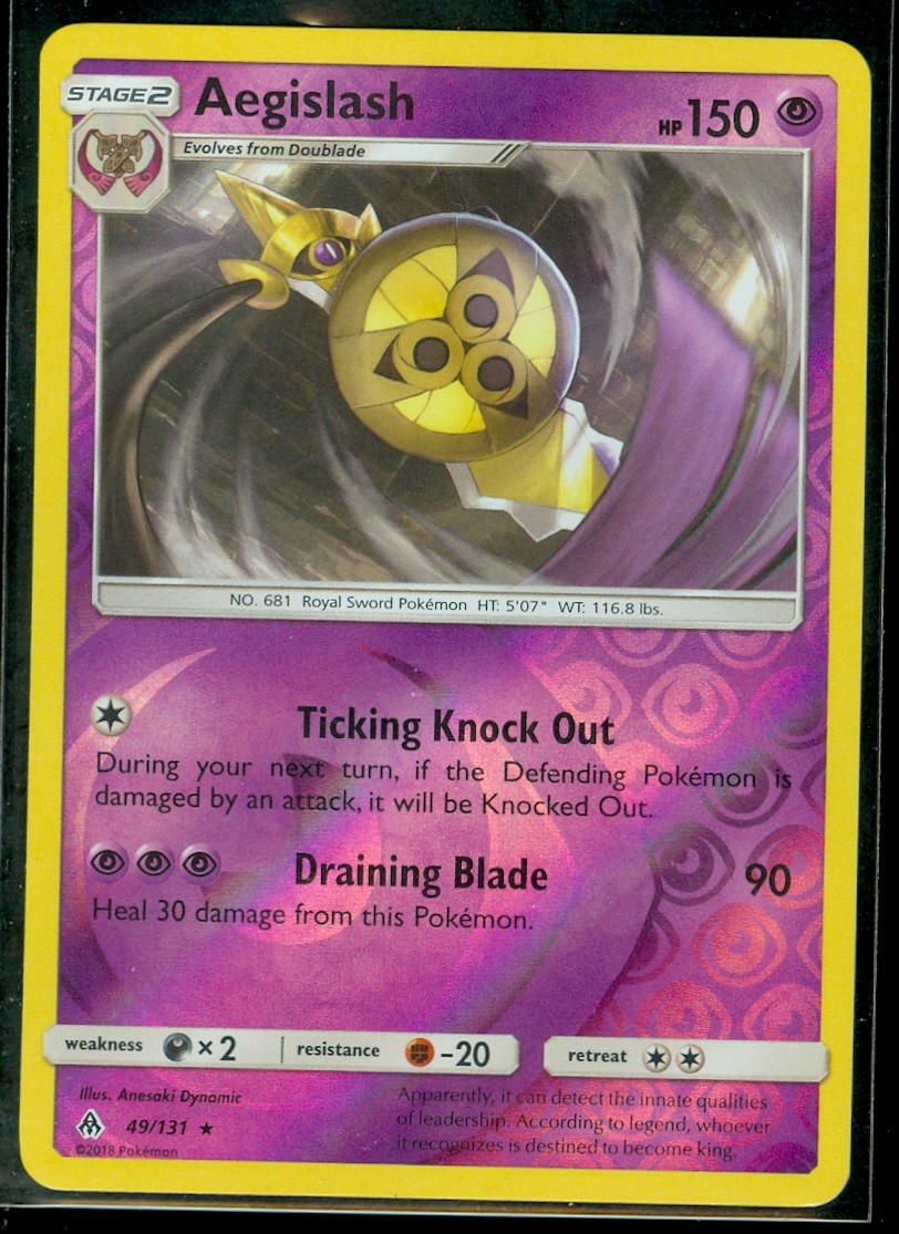 Pokemon AEGISLASH 49/131 - Forbidden Light - RARE Rev Holo
