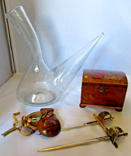 Vintage spanische Souveniers Glas Porron Schmuckschatulle Mini Besteck & Kastagnetten