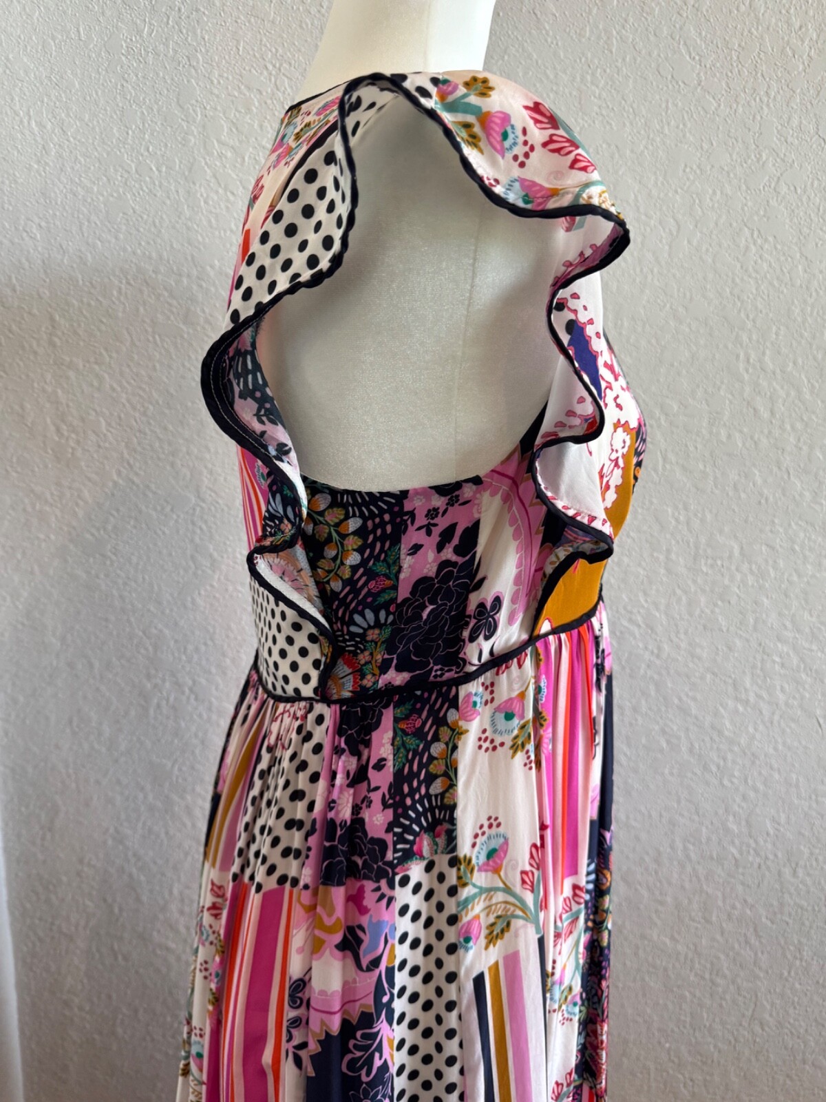 Anthropologie Ruffled Flutter Patchwork Midi Dres… - image 8