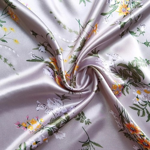 Silky Charmeuse Fabric 58''Wide By Yard Retro Dress Scarf Bedding Material Satin - Picture 7 of 12
