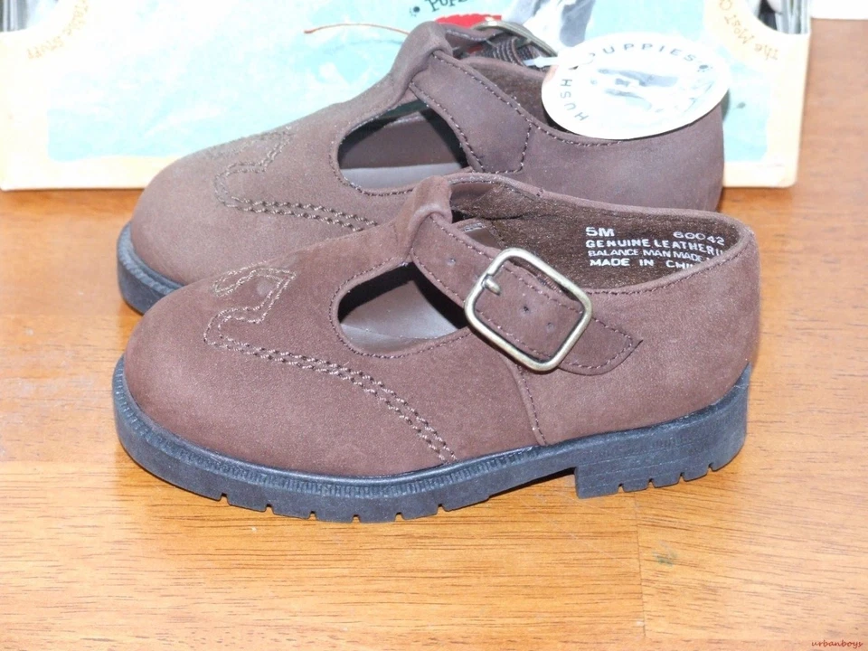 Zapatos de vestir Hush Puppies Lauren de cuero negro o marrón para niños pequeños Foto 3 de 4